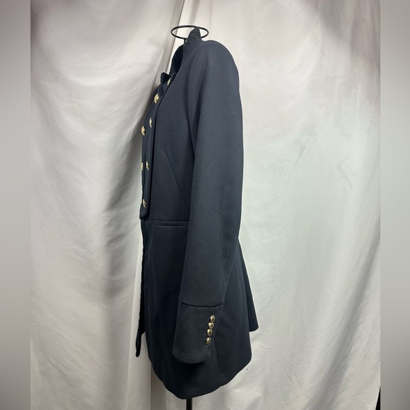zara navy blue double breasted military jacket size L - Picture 10 of 11